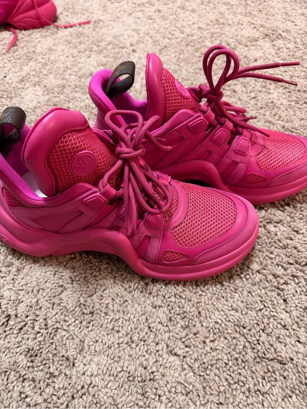 Louis Vuitton Vivid Pink Chunky Sneakers - Picture 1 of 4